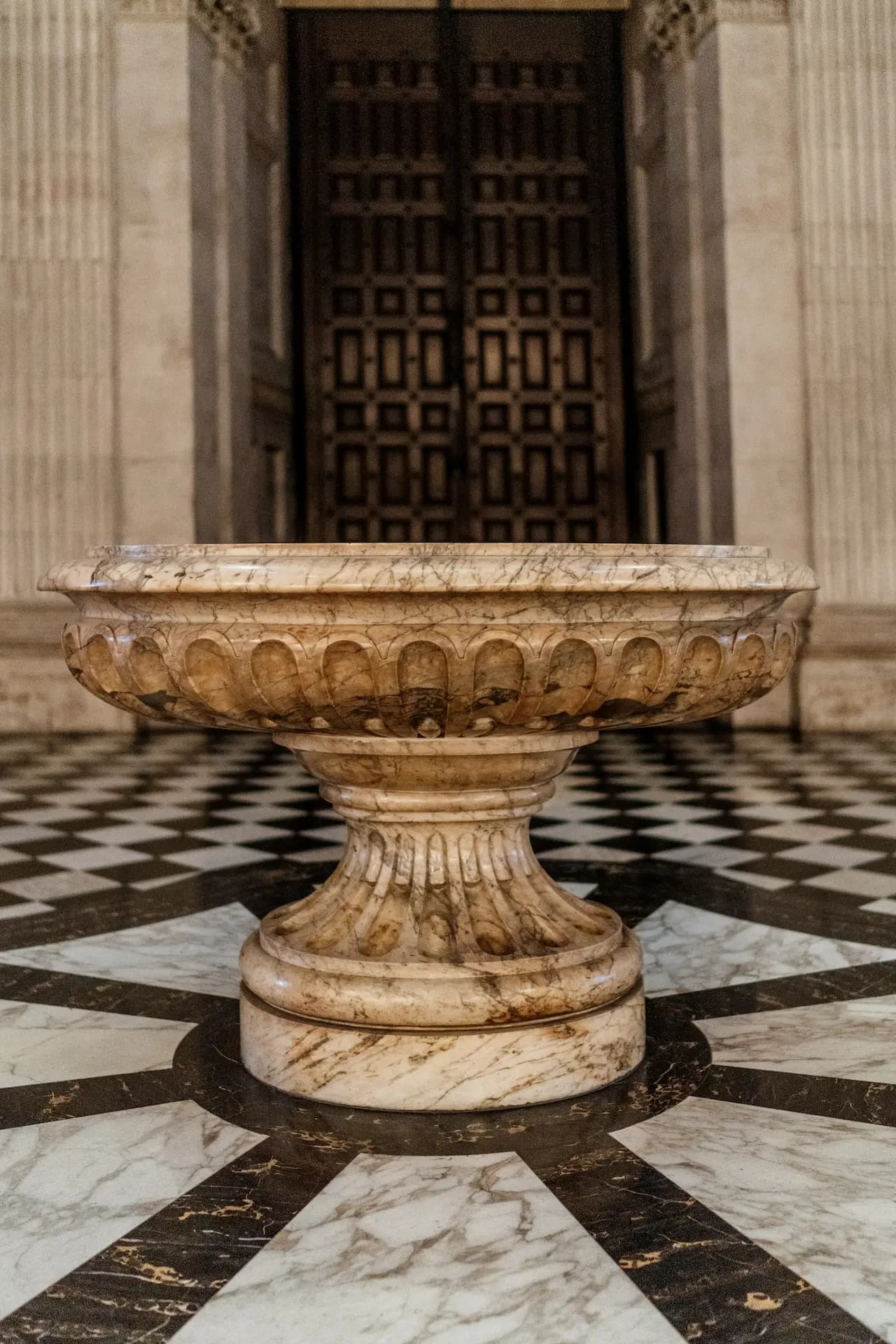 Baptismal font in a church